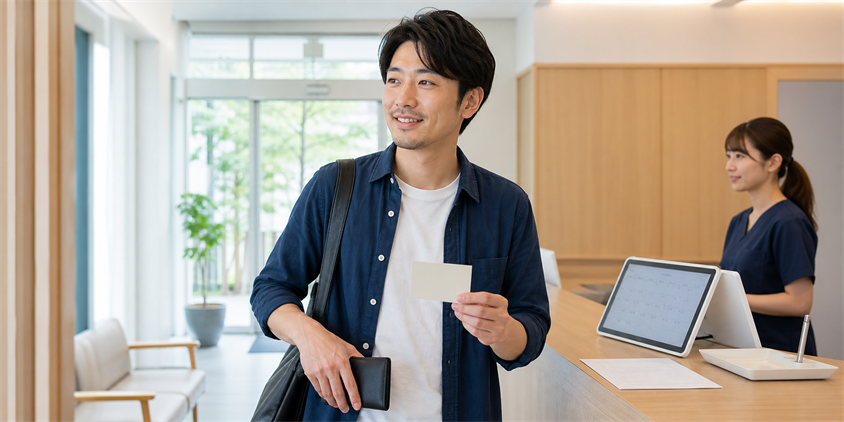 ヒゲ脱毛の都度払いを利用して安心して帰る男性