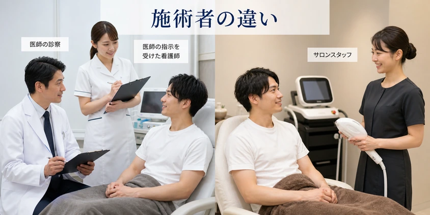 医療脱毛とサロン光脱毛の施術者の違い