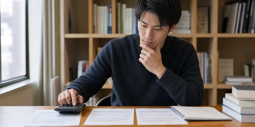 ヒゲ脱毛の学割後総額を比較する男子学生