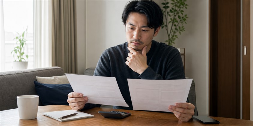 ヒゲ脱毛の通常プランとモニタープランを比較する男性