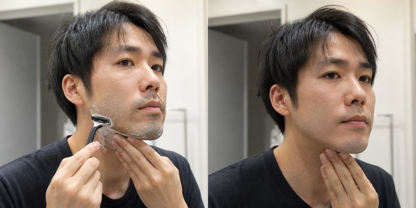 ヒゲ脱毛を重ねて自己処理が楽になった男性